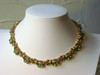 Trifari Green Rhinestone Ribbons Necklace