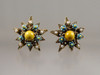 Double Star Earrings Enamel flowers