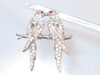 1940s Rhinestone Love Birds Brooch