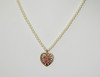 1980's Porcelain Rose Heart Necklace