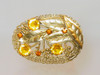 1930's Dress Clip Yellow Rhinestones