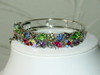 Lisner Rhinestones Hinged Bangle Safety Chain