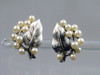 Trifari Pearl Leaf Earrings
