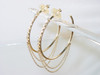 Large Hoop Earrings with Rhinestones and Chains