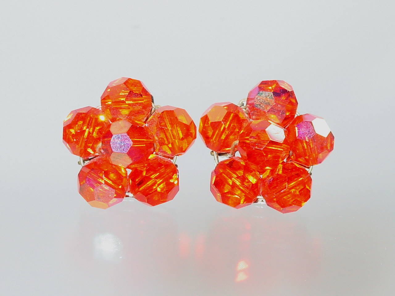 Hyacinth Orange AB Crystal Clips