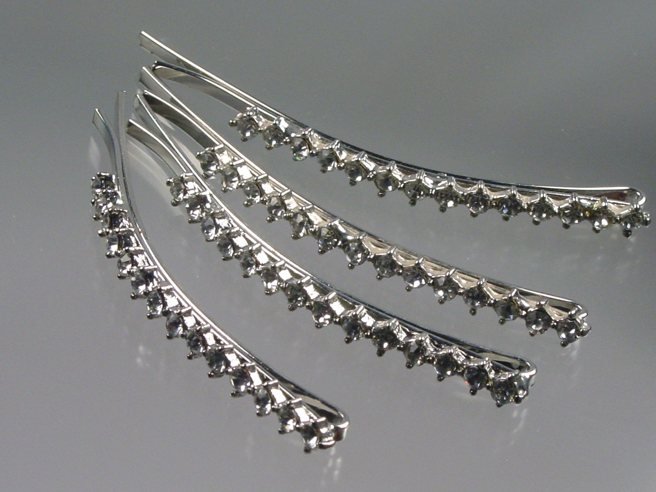 Long Curved Rhinestone Hair Pins