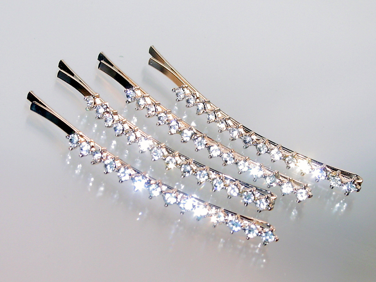 Curved Crystal Hair Pins