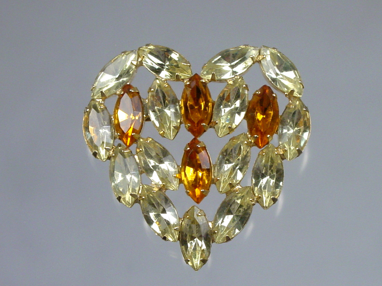 1960's Marquise Heart Brooch