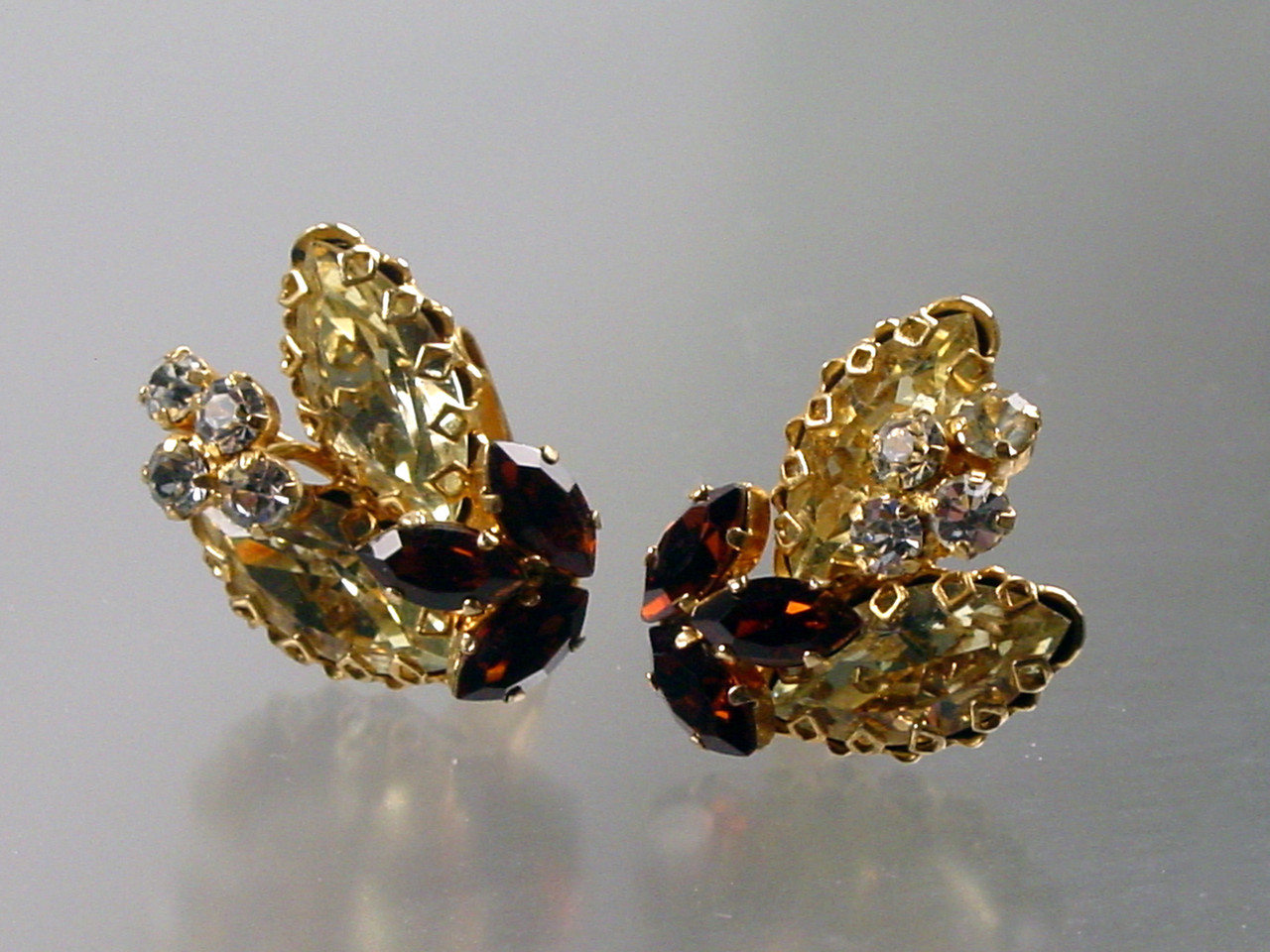 Vintage austrian crystal on sale earrings