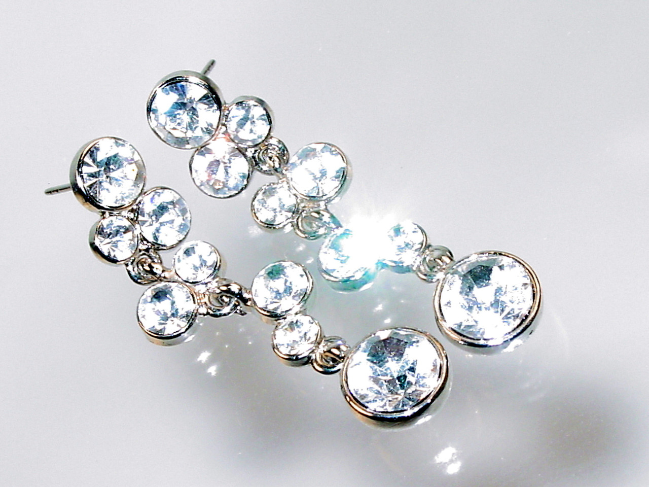 1928 Pierced Drop Crystal Earrings