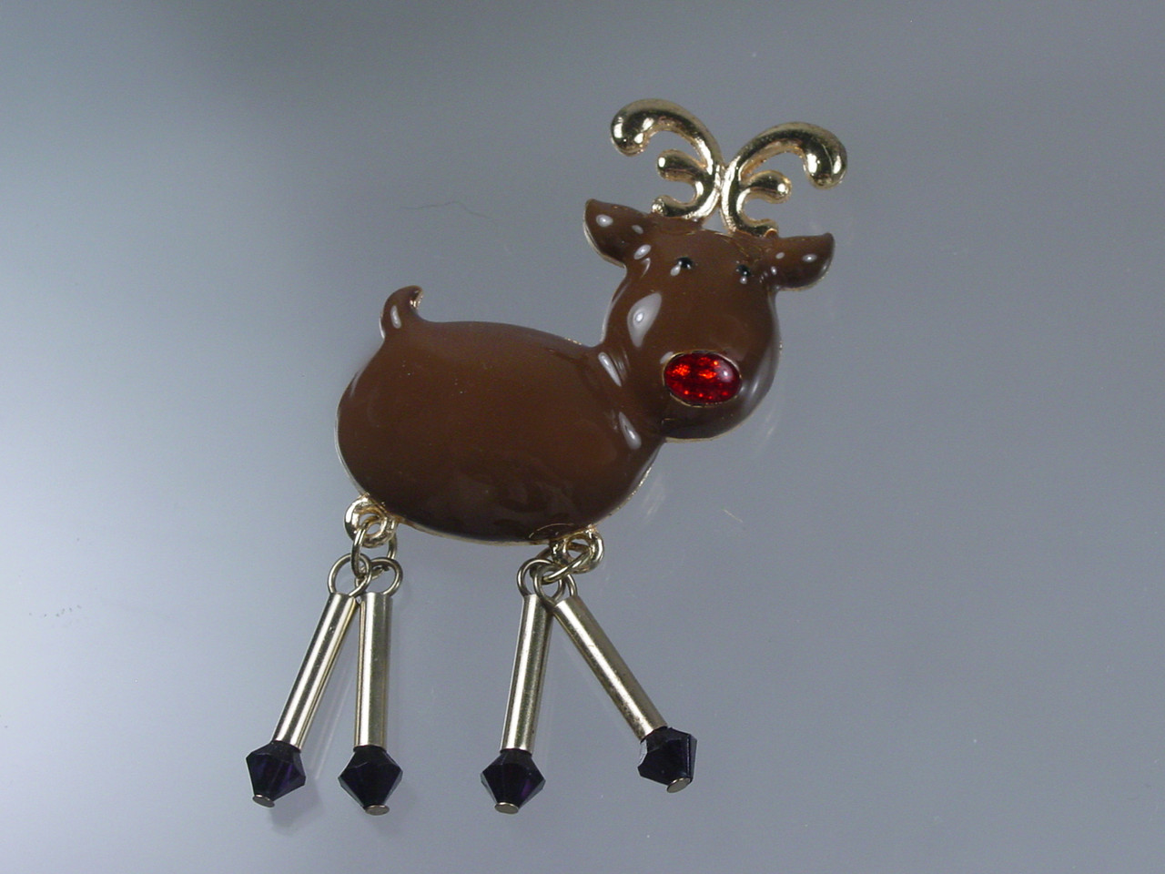 Christmas Rudolph Reindeer Pin Dangle Legs