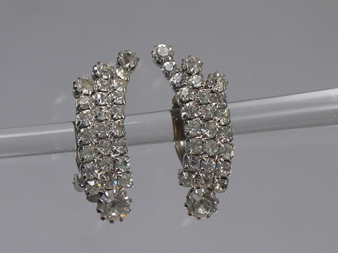 Curved Sparkling Climber Earrings