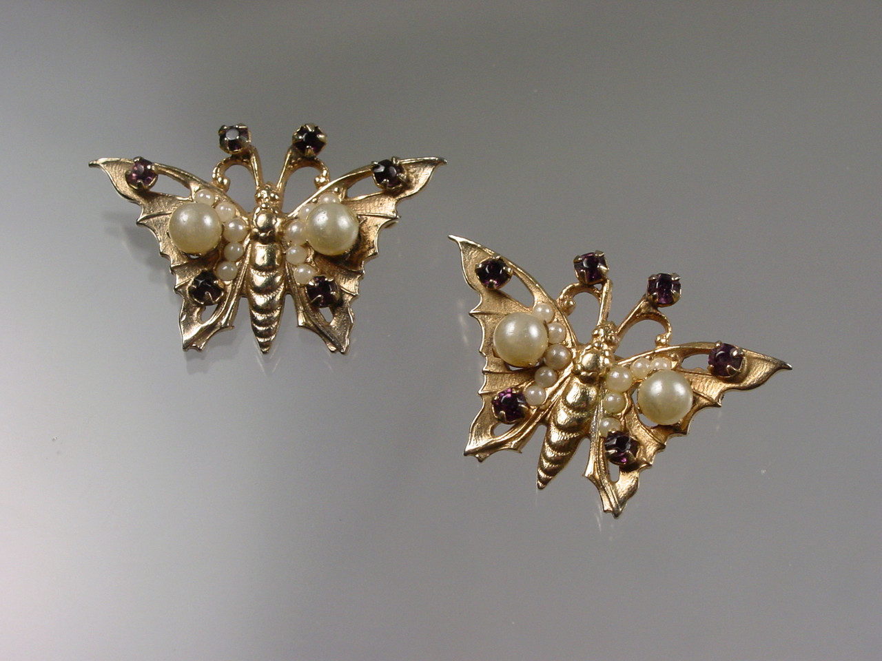 Pearl Butterfly Pins 1950s