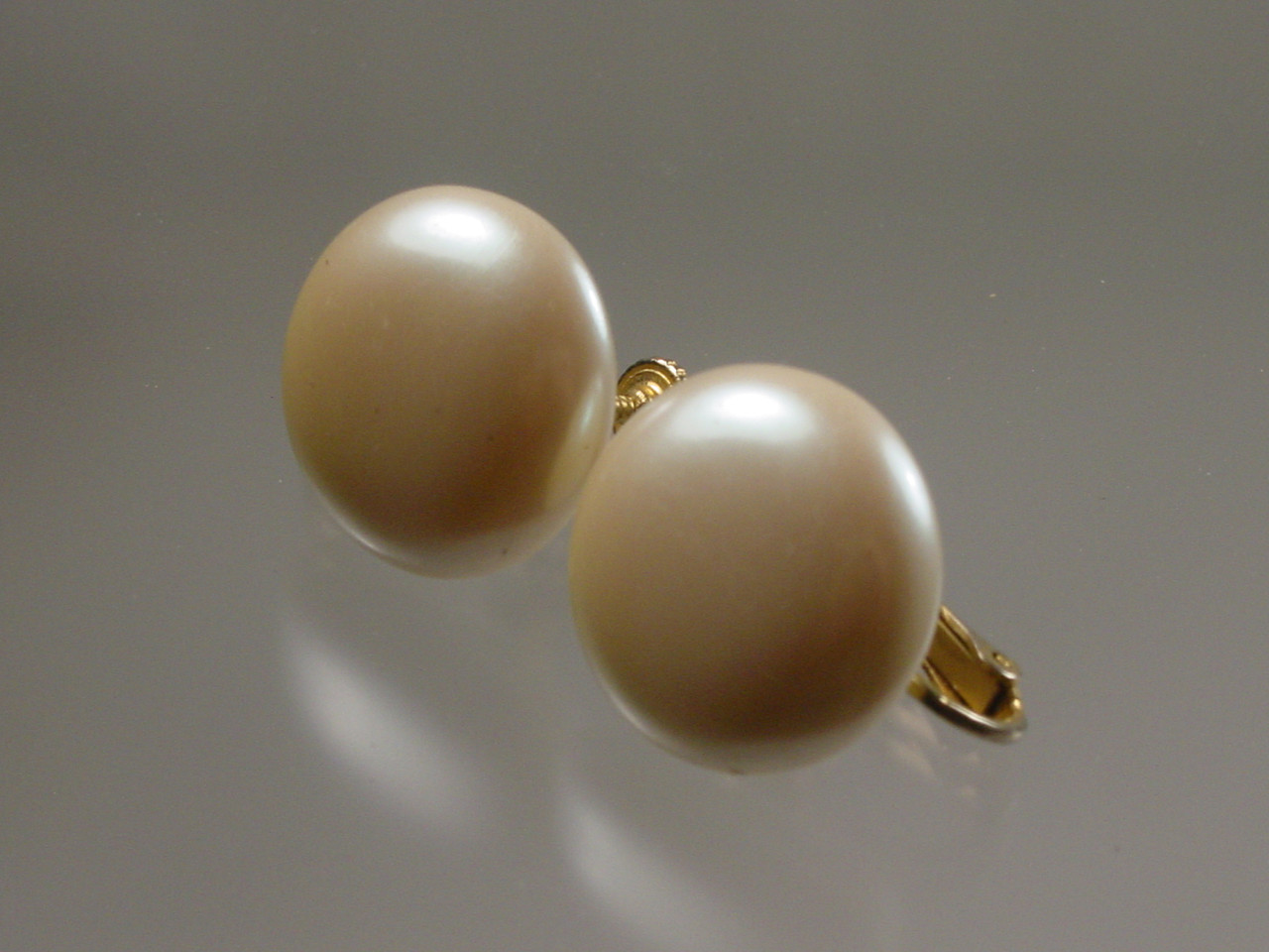 1960's Faux Pearl Adjustable Clips