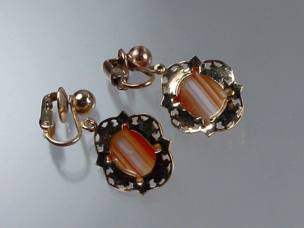 Back of Banded Agate Earrings