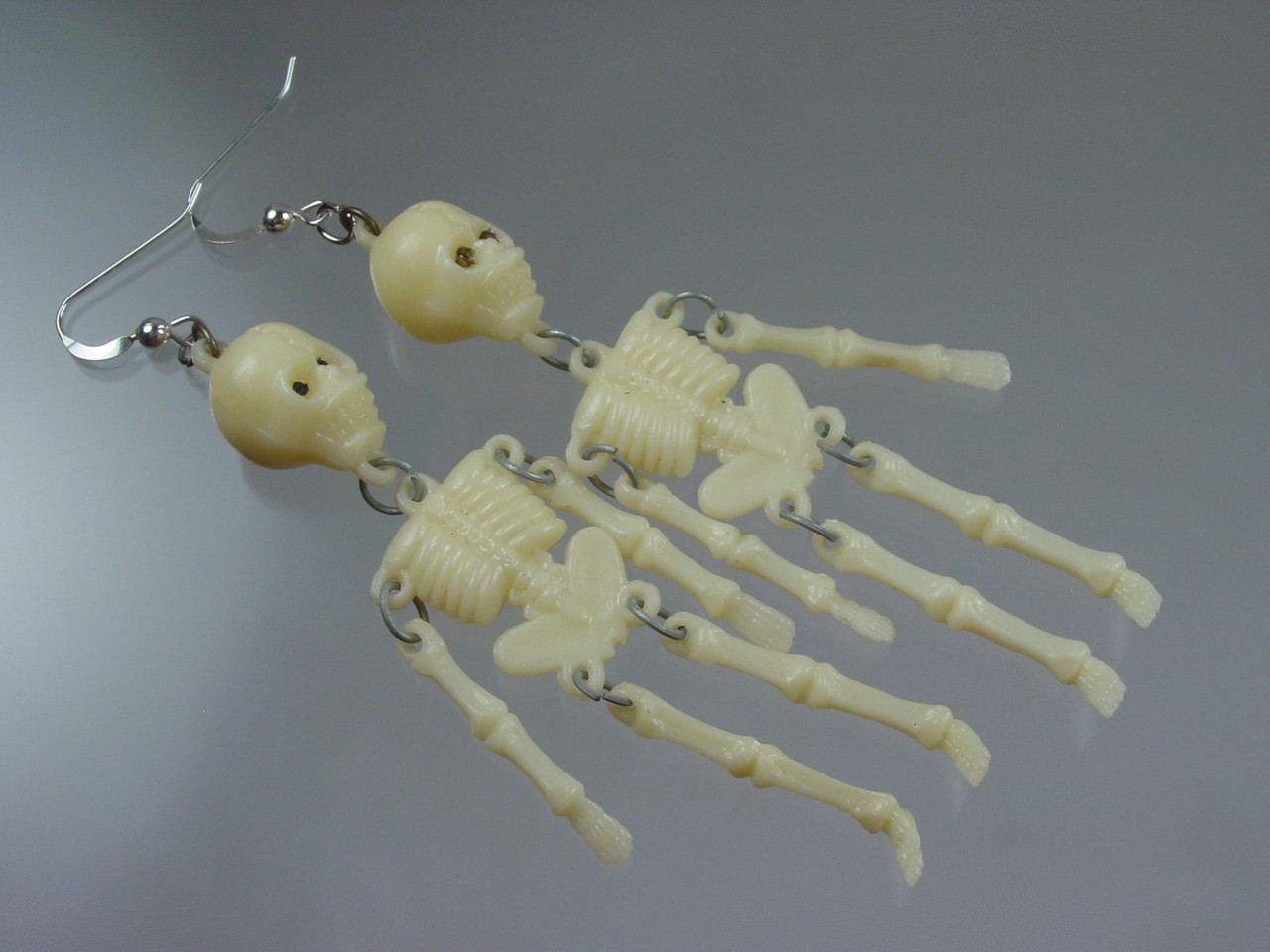1960s Articulated Skeleton Earrings