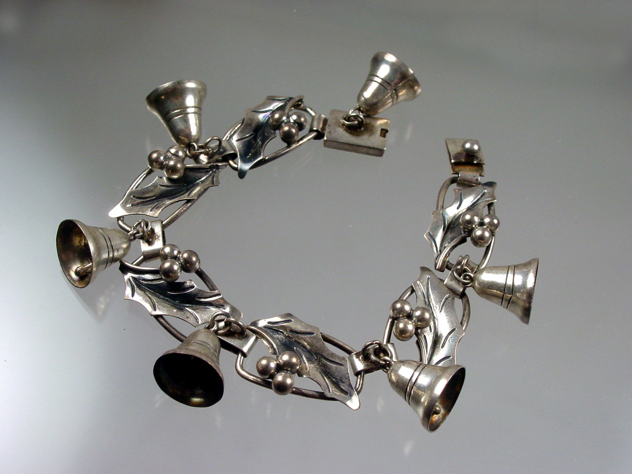 Mexican Sterling Silver Christmas Bracelet
