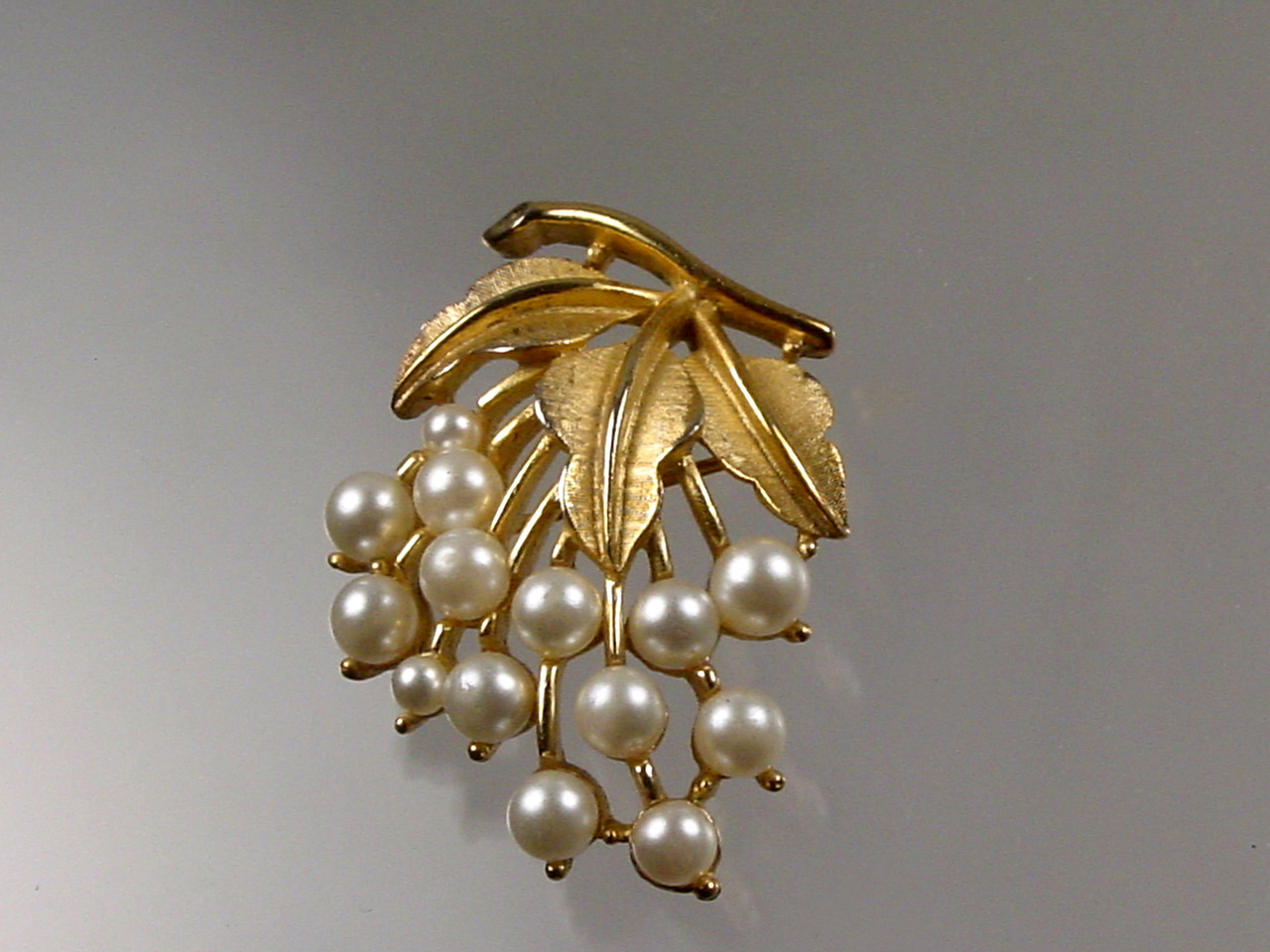 Crown Trifari Grape Brooch