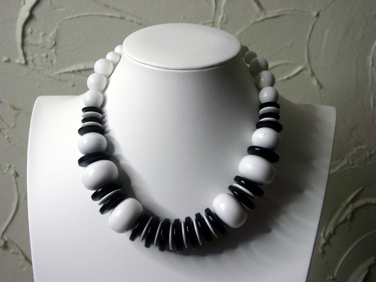 1980's Italian Black & White Necklace