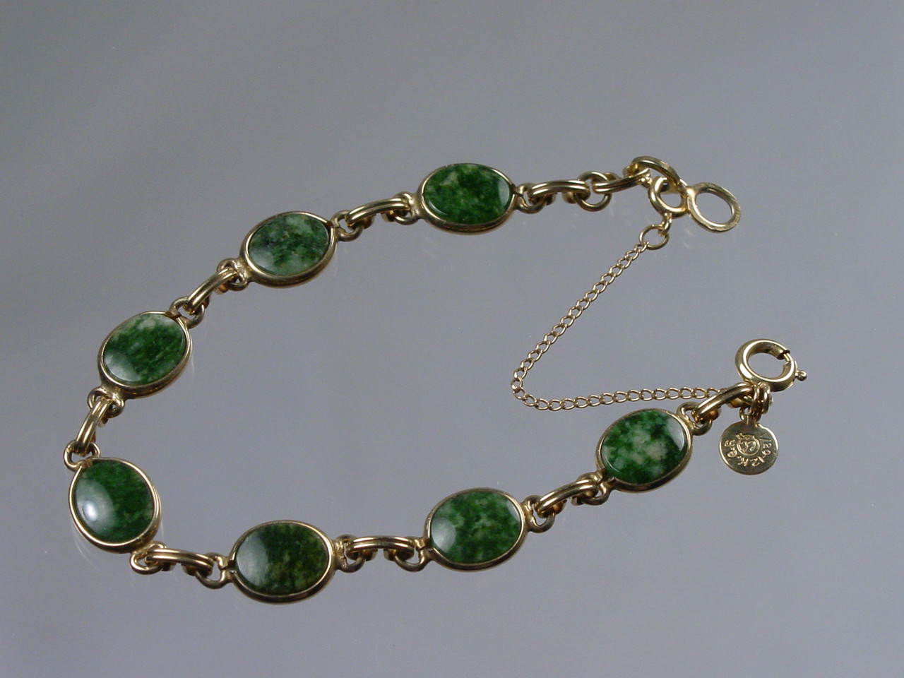 Gold Filled Green Stone Curtis Creations Bracelet
