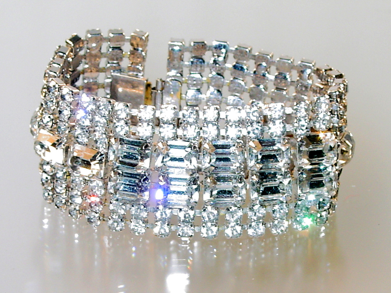 1960's Wide Crystal Bracelet
