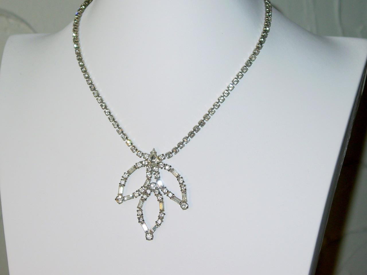 1950s Clear Rhinestone Necklace