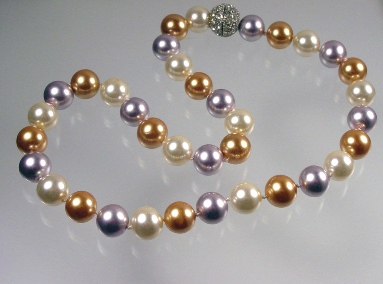 アクセサリー BECOME TREE Glass-Pearl Necklace Tri Color Glass Pearl Necklace