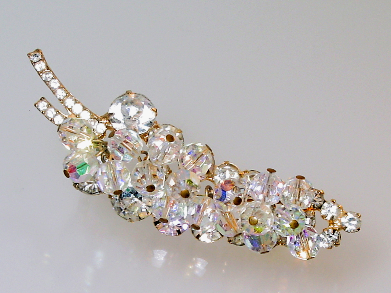Juliana Cha Cha Brooch Clear Rhinestones Dangle Crystals