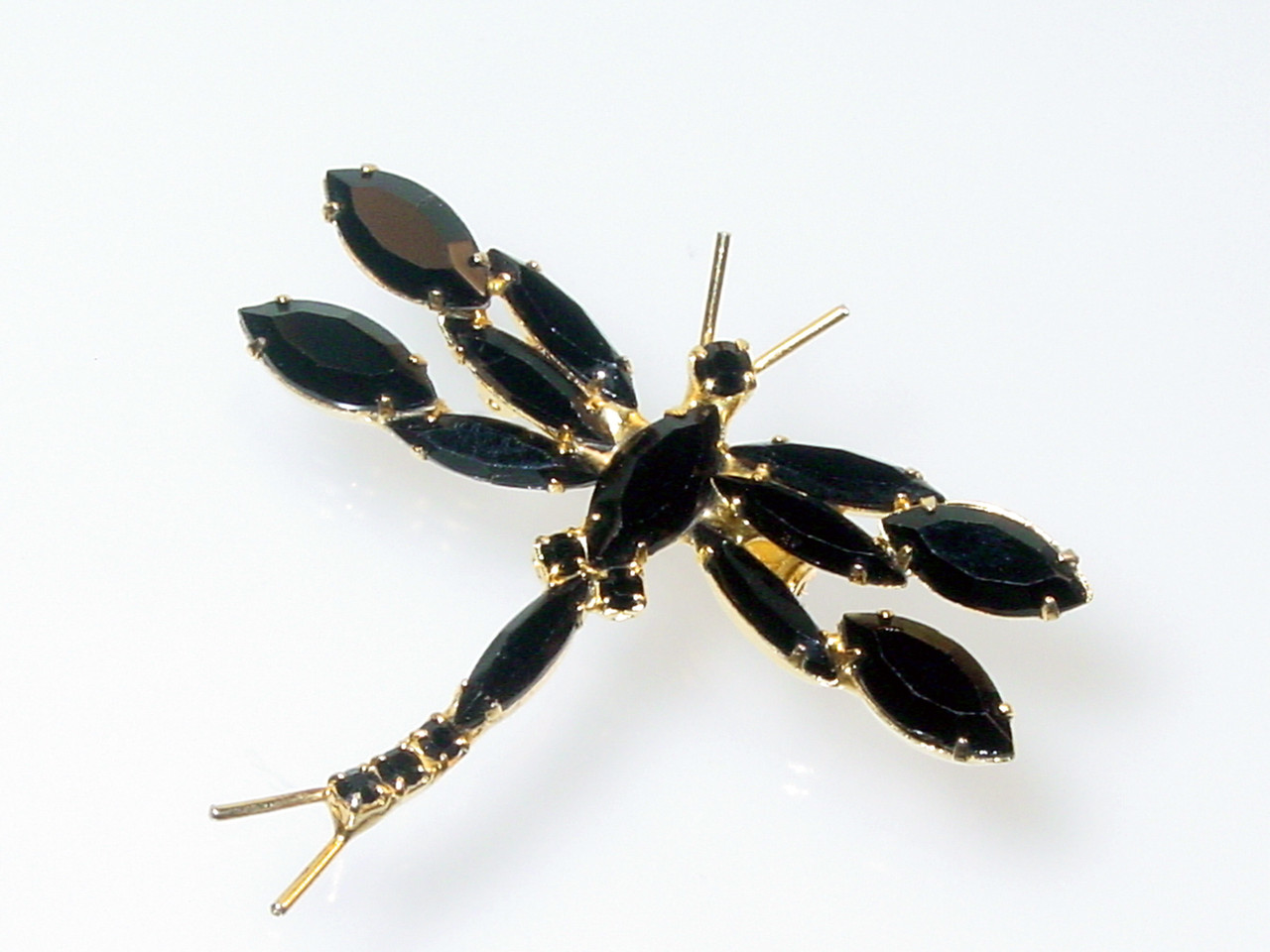 Juliana Black Marquise Navette Dragonfly Brooch