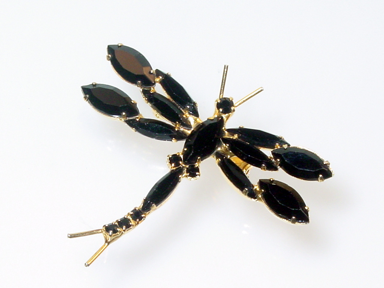 Juliana Black Marquise Navette Dragonfly Brooch