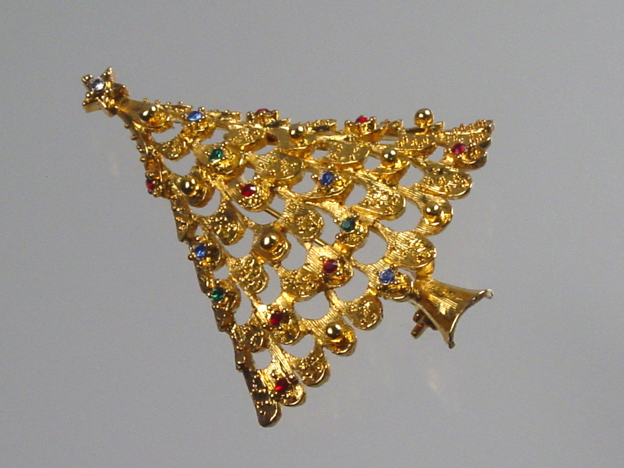 Eisenberg Ice Christmas Tree Boughs Golden Balls and Multi Rhinestones