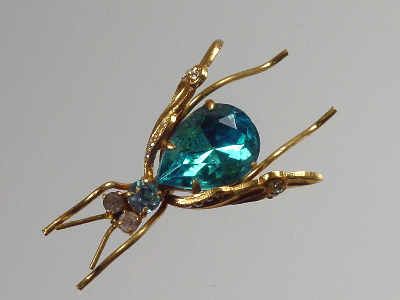 Pre-1949 Made in Germany Teal Blue Winged Bug Brooch Pre-1949 Made in Germany Teal Blue Winged Bug Brooch