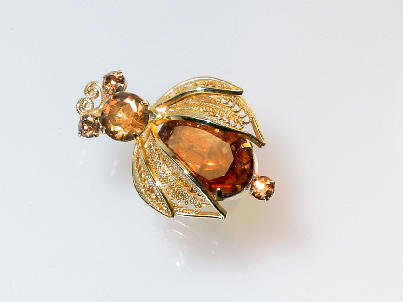 1960's Napier Root Beer & Filigree Brooch