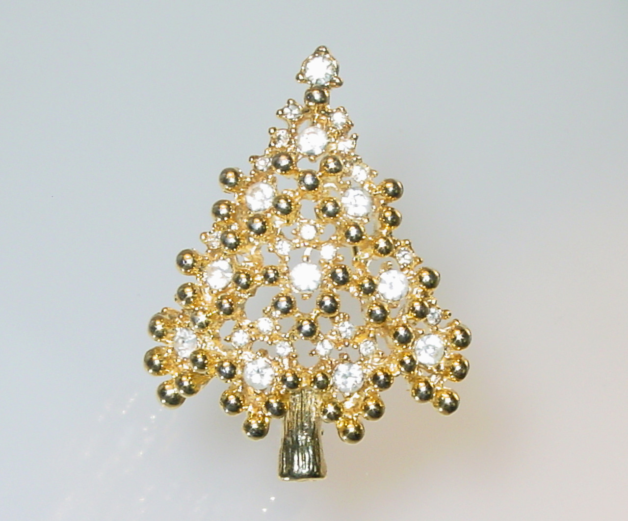 Eisenberg Rhinestone Christmas Tree Brooch
