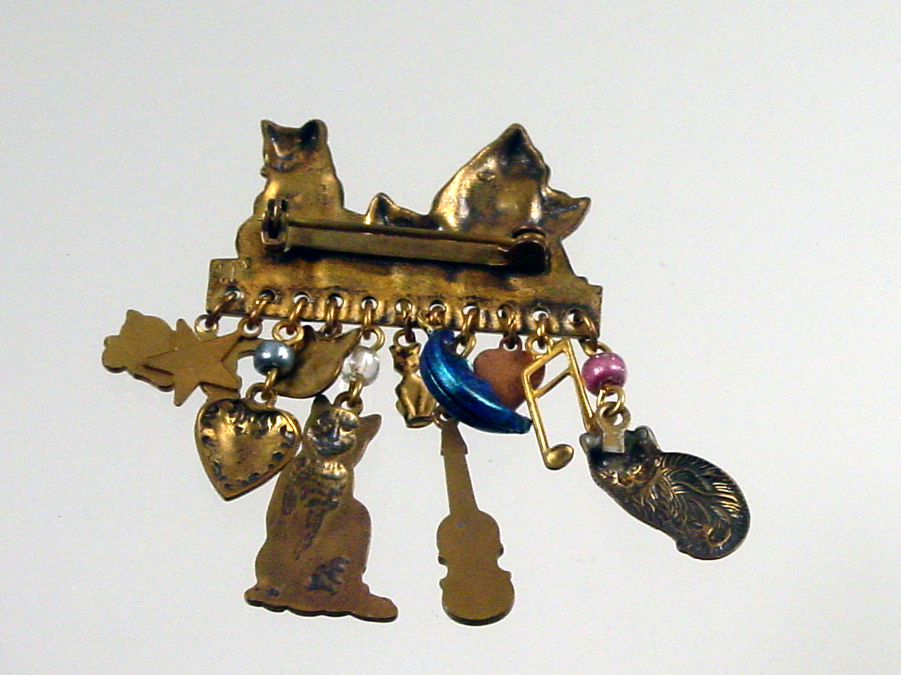 Back of Cat Charms Brooch Back of Cat Charms Brooch