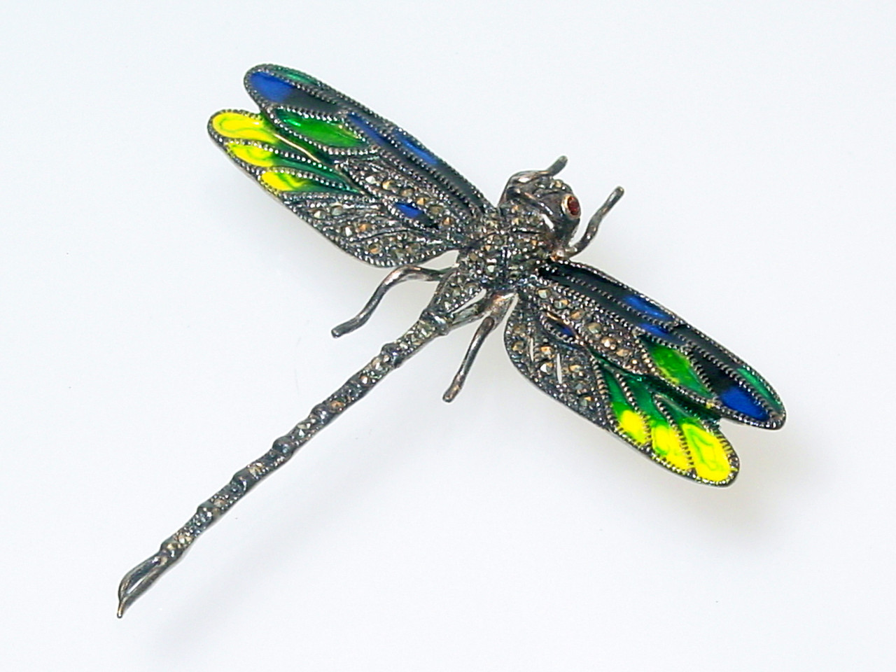 Vintage Marcasite Sterling Silver Brooch