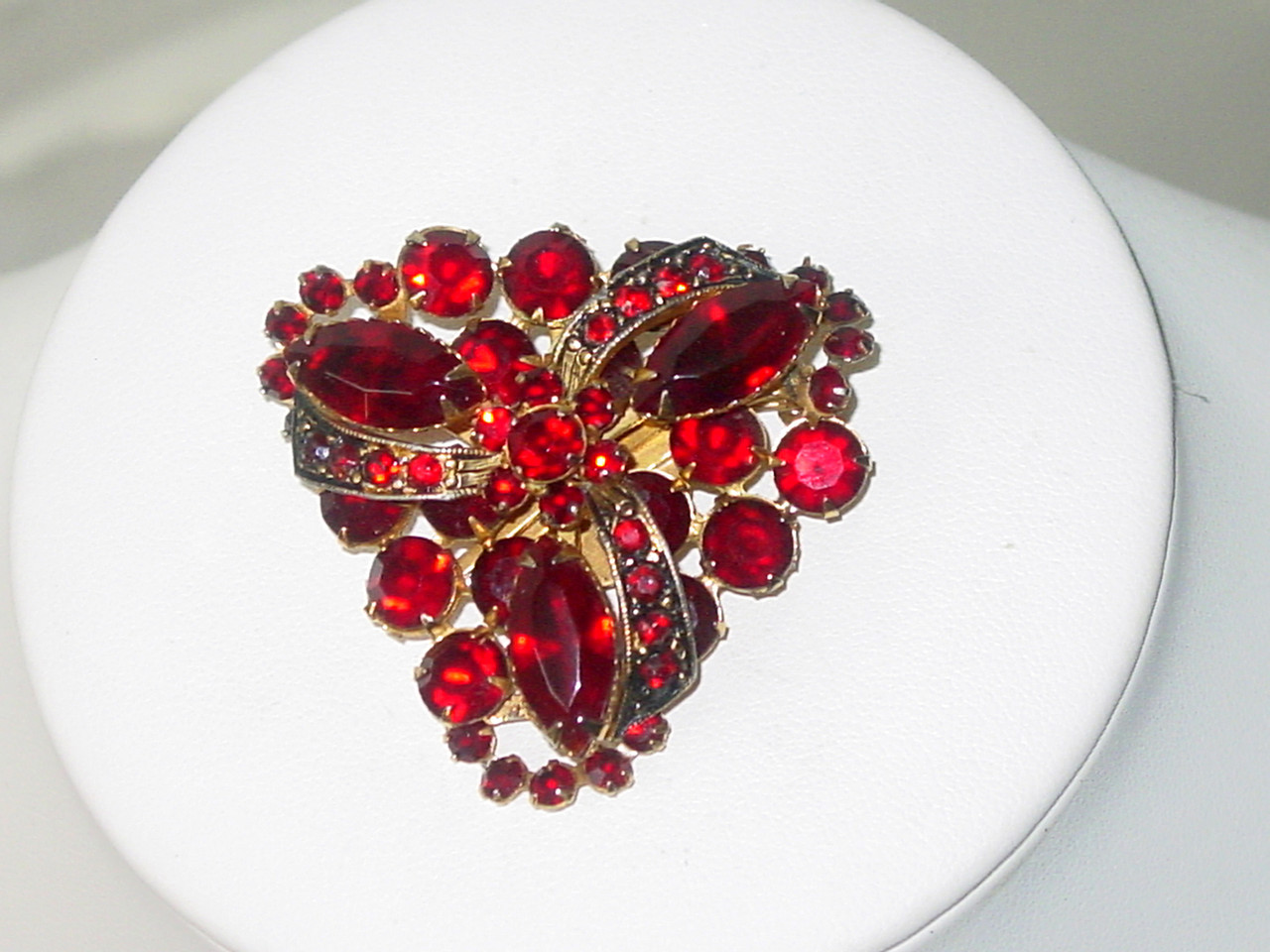 Marquise Brooch with Rhinestone Arcs