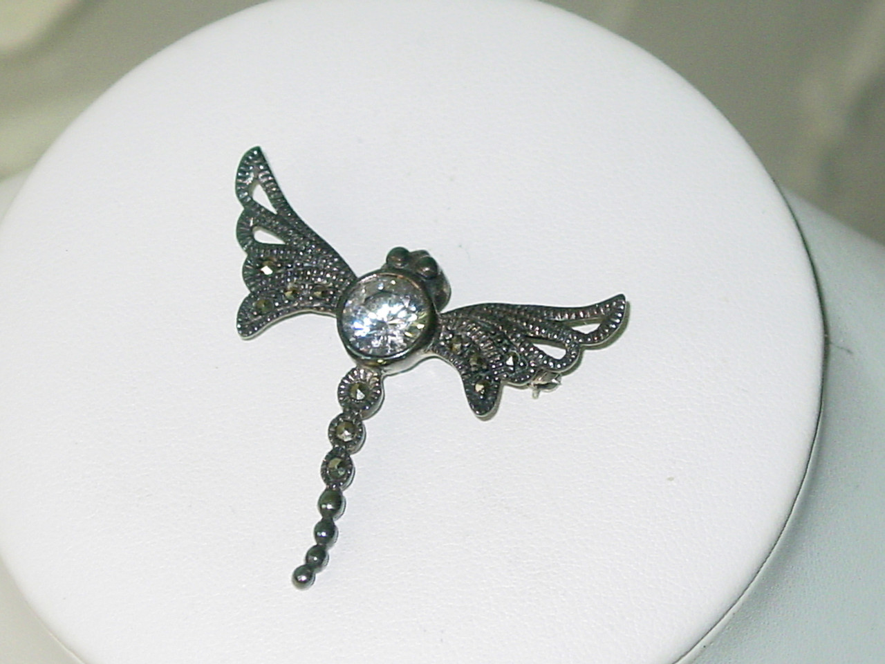 1970's Sterling Marcasite Dragonfly Pin