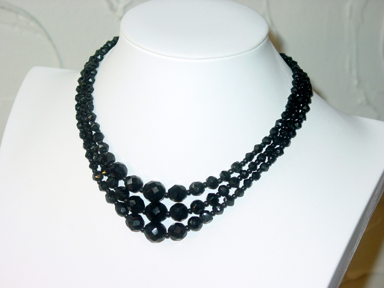 Vintage Multi Strand Black Choker