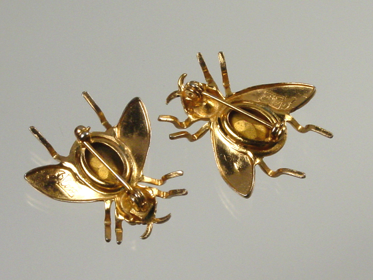 1940s Coro Pegasus Red Fly Bees Brooch Pair
