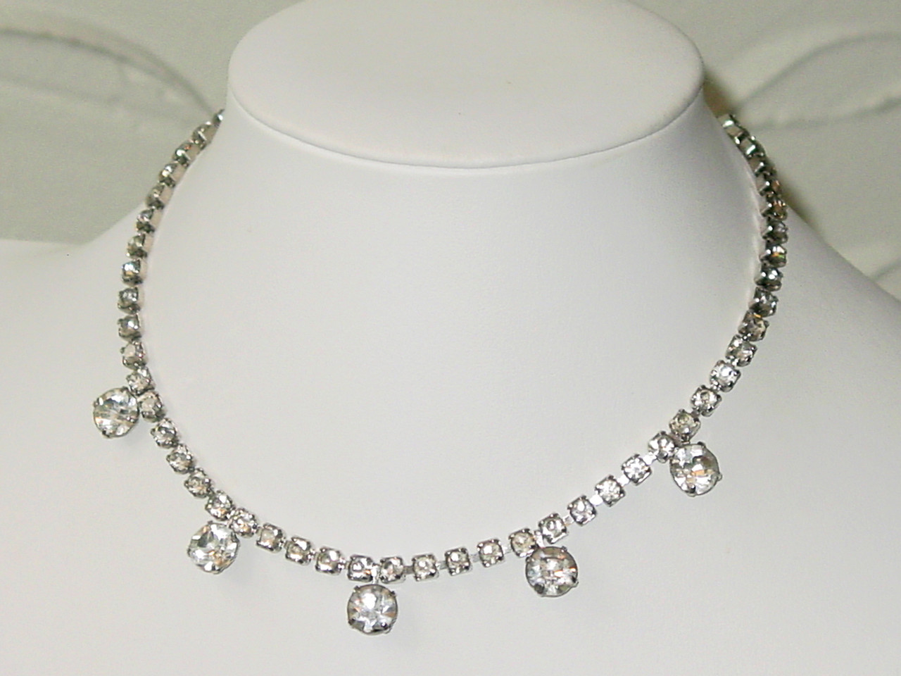 Vintage Clear Rhinestone Necklace