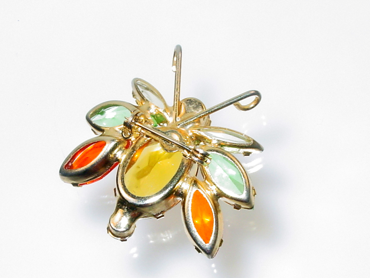 Juliana Brooch Back Open Glass Stones