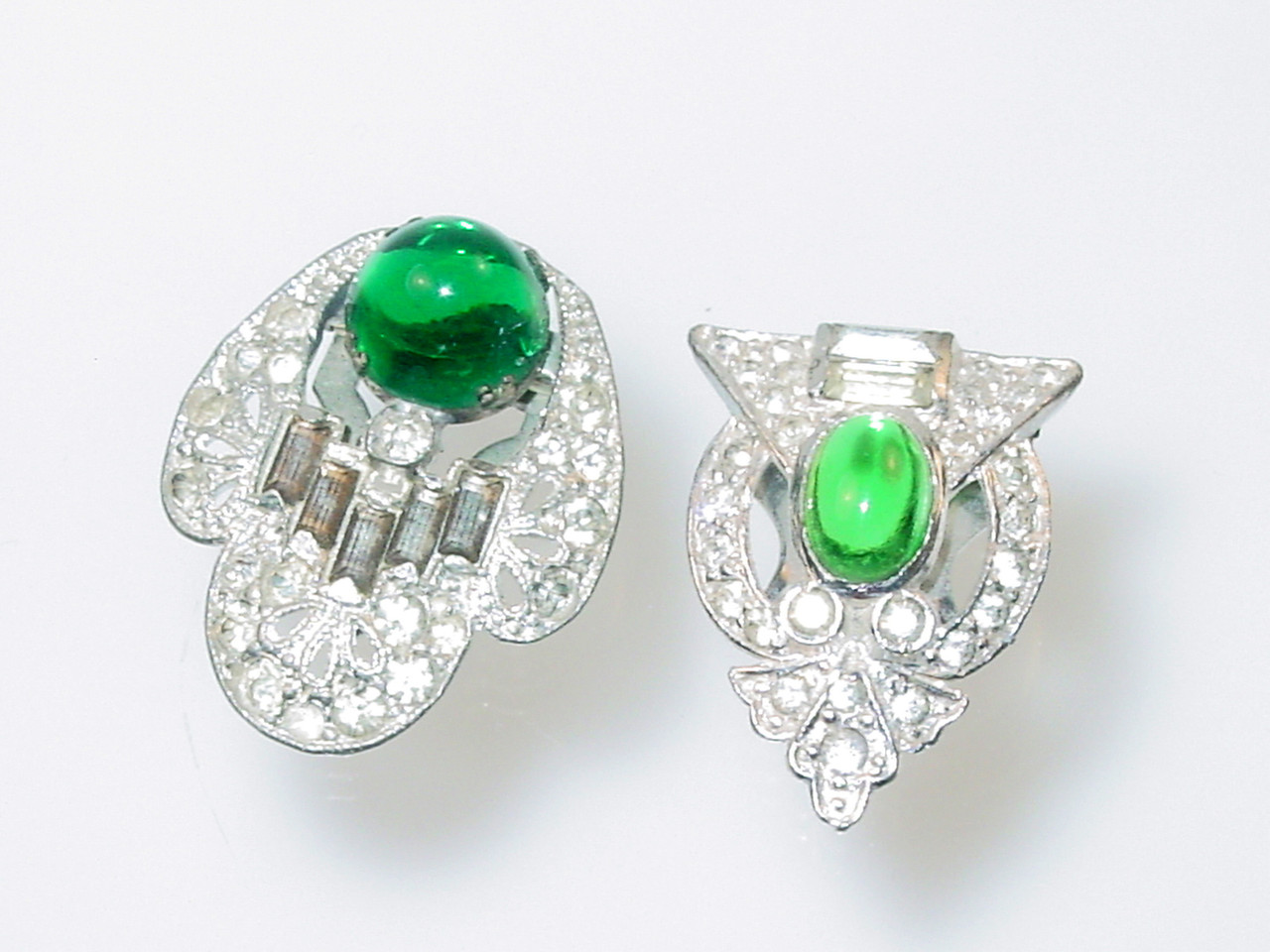 1930's Deco Glass Cab Clips