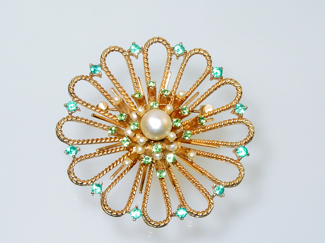 1960's Large Twisted Rope Flower Brooch