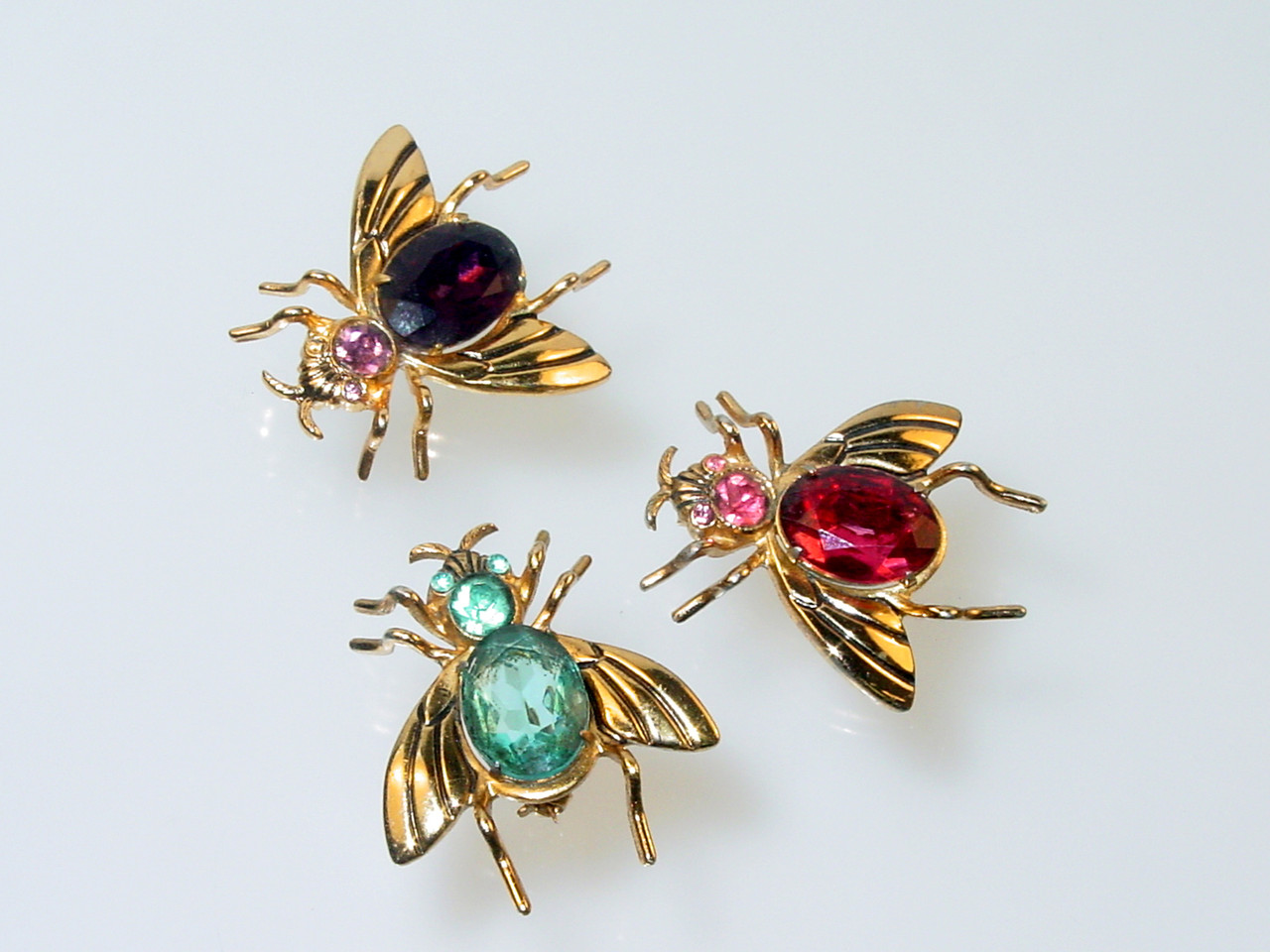 Coro Pegasus Jeweled Bug Pins