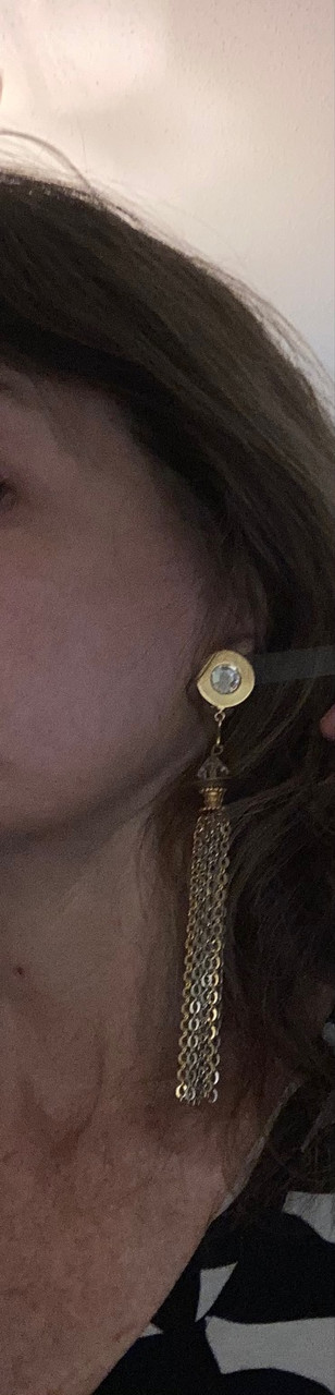 Dangle Chain & Crystal Earrings