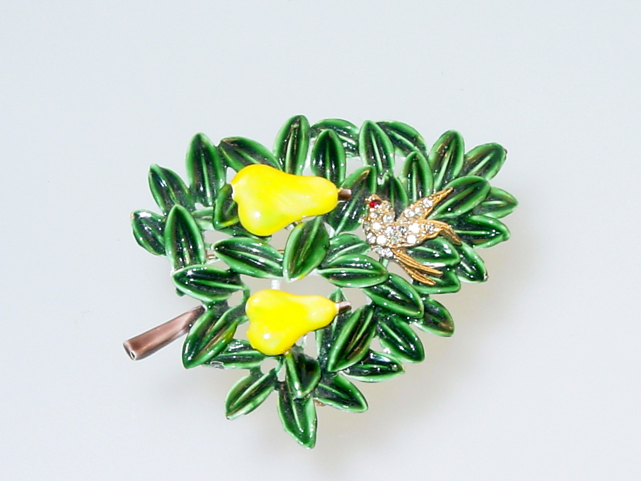 Christmas Partridge in a Pear Tree Brooch