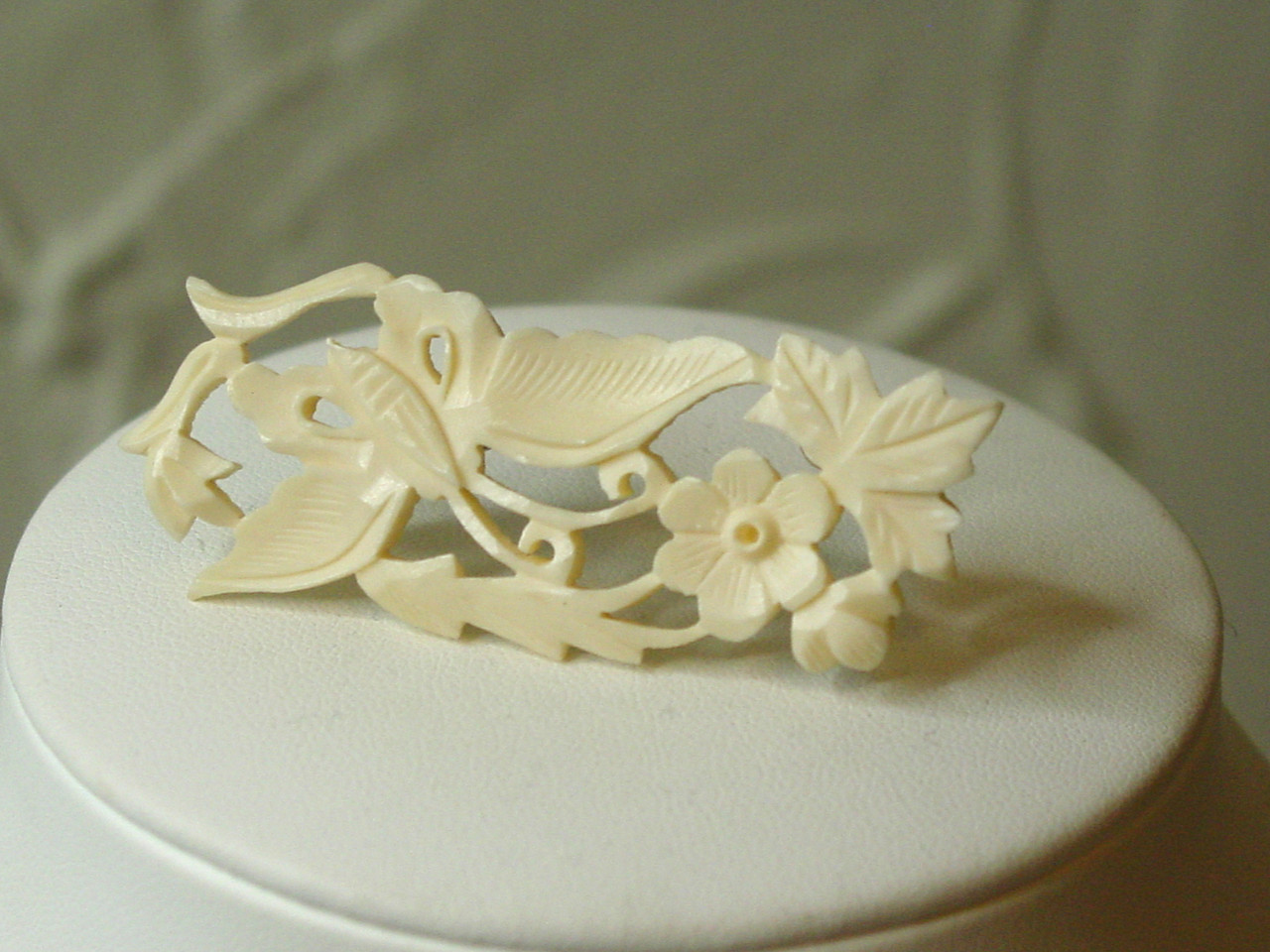 Victorian Carved Bone Brooch