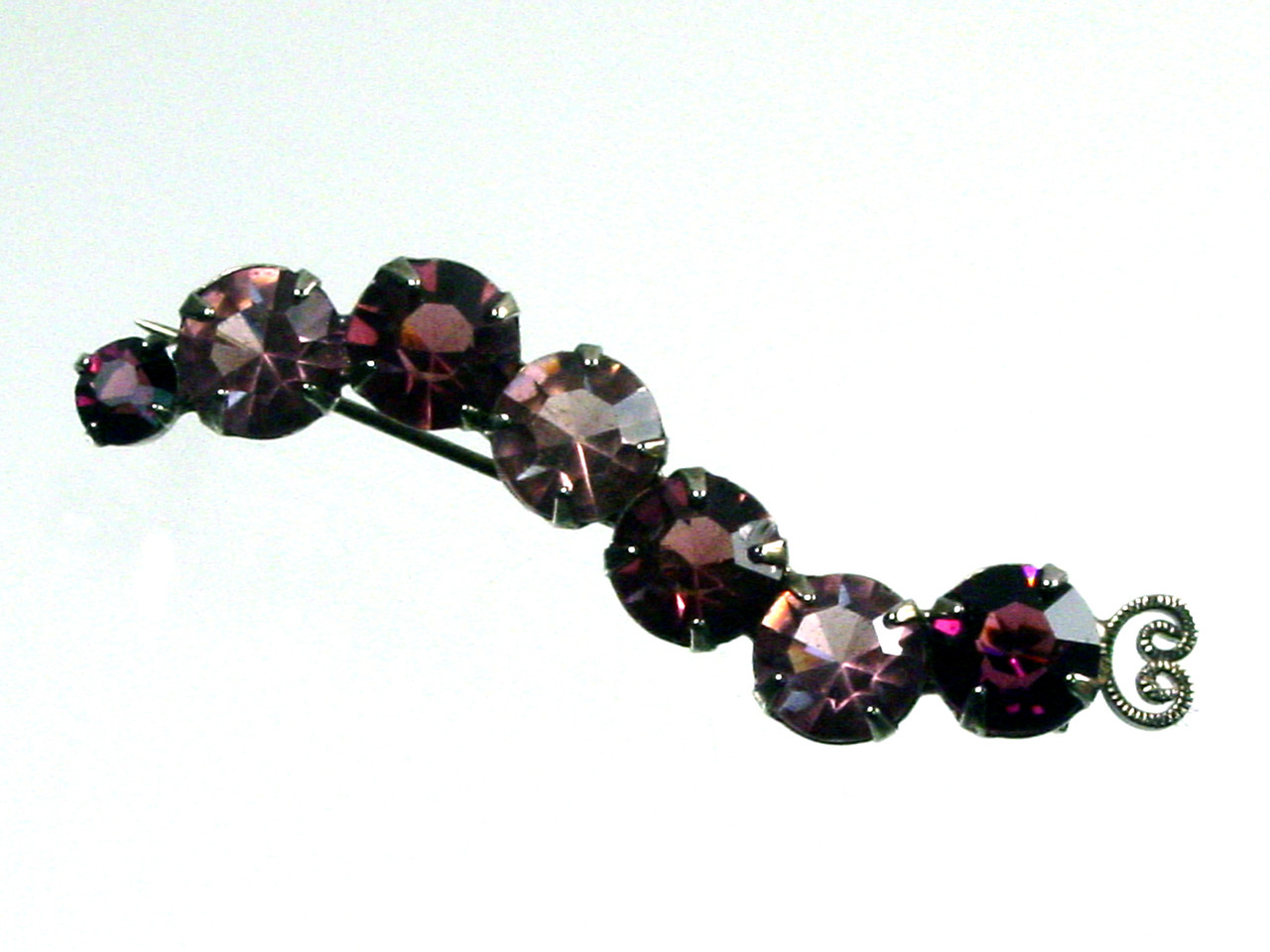 1960's Purple Rhinestone Caterpillar Brooch