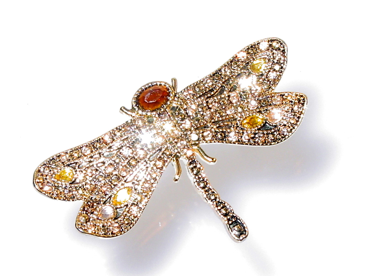 Monet Faux Marcasite Dragonfly Pin